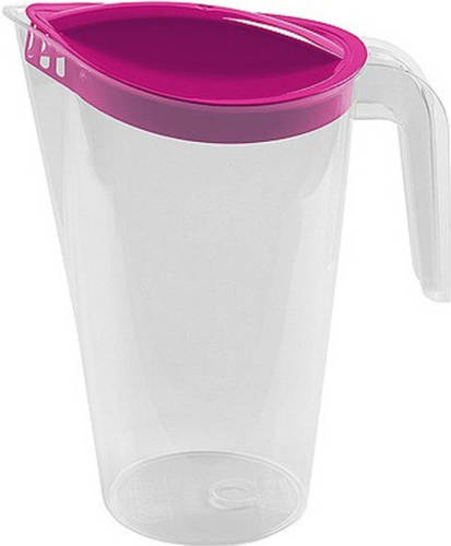 Hega Hogar Waterkan/sapkan Met Fuchsia Roze Deksel 1,75 Liter Kunststof - Schenkkannen