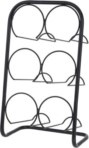 Metalen Wijnflessen Rek/wijnrek Voor 6 Flessen 22 X 14 X 38 Cm - Wijnrekken
