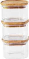 Pebbly - Voorraadpottenset, 3 Stuks, Vierkant, 0.5 L - Pebbly