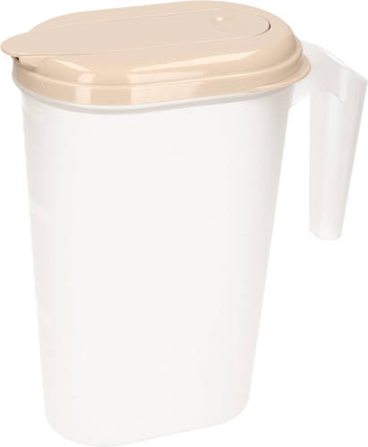 Forte Plastics Waterkan/sapkan Transparant/taupe Met Deksel 1.6 Liter Kunststof - Schenkkannen