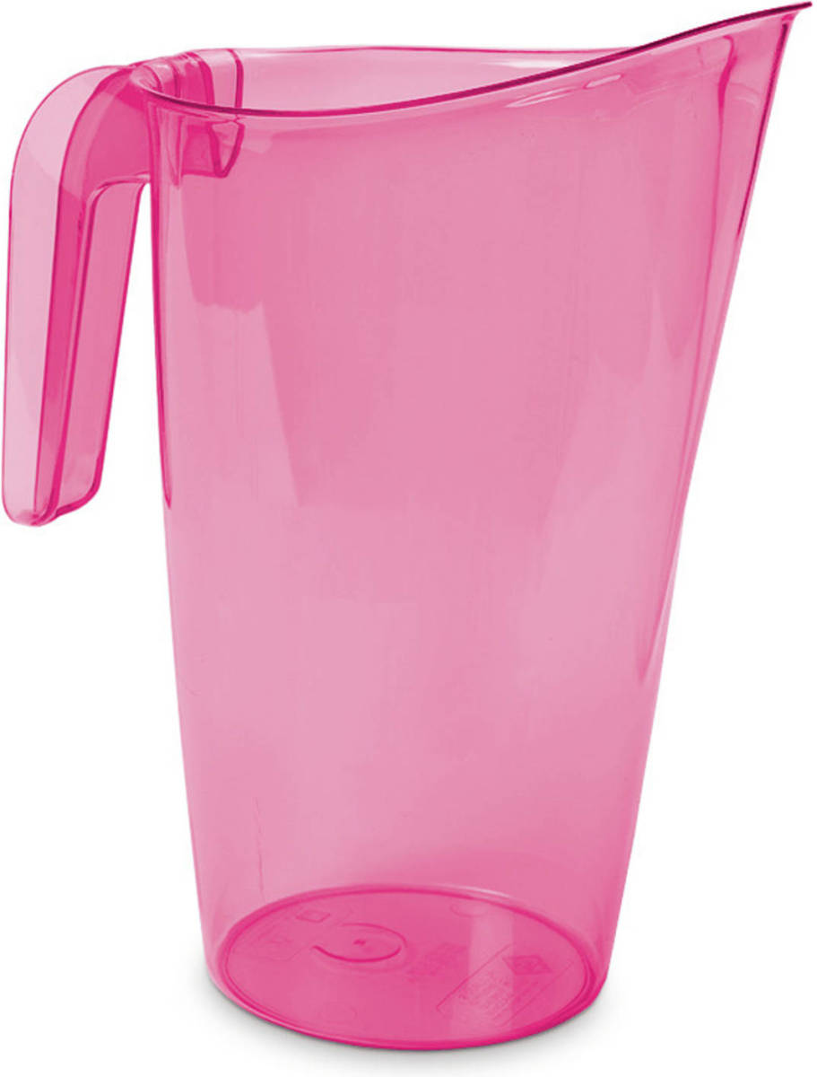 Hega Hogar Waterkan/sapkan Transparant/roze Met Inhoud 1.75 Liter Kunststof - Schenkkannen