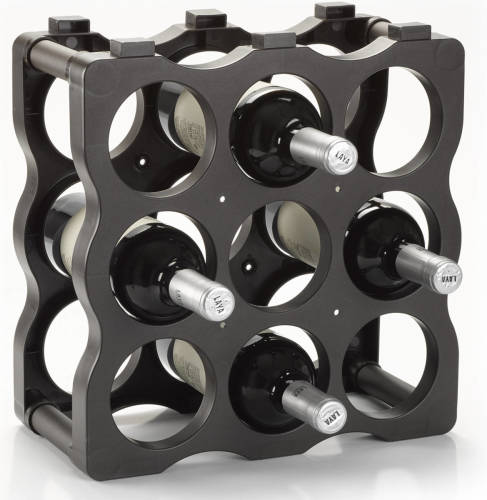 Forte Plastics Kunststof Wijnrekken / Flessenrekken 60,5 X 24,5 X 12,5 Cm Voor 9x Wijnflessen - Wijnrekken
