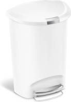 Afvalemmer, Half Rond, 50 Liter, Wit - Simplehuman
