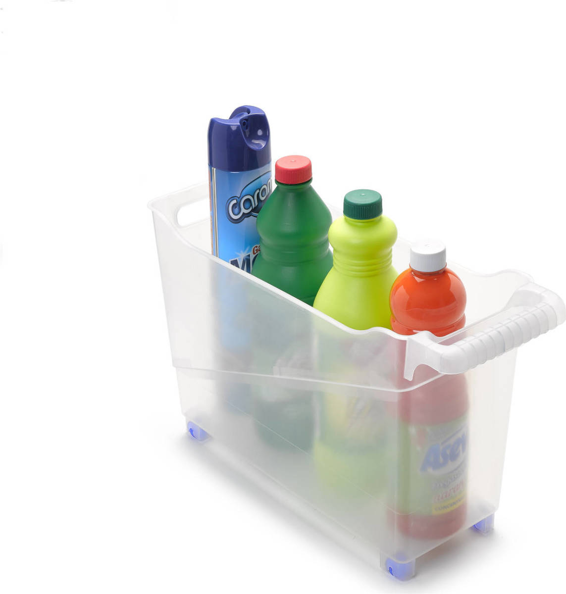 Forte Plastics Kunststof Trolley Transparant Op Wieltjes L45 X B17 X H29 Cm - Opberg Trolley