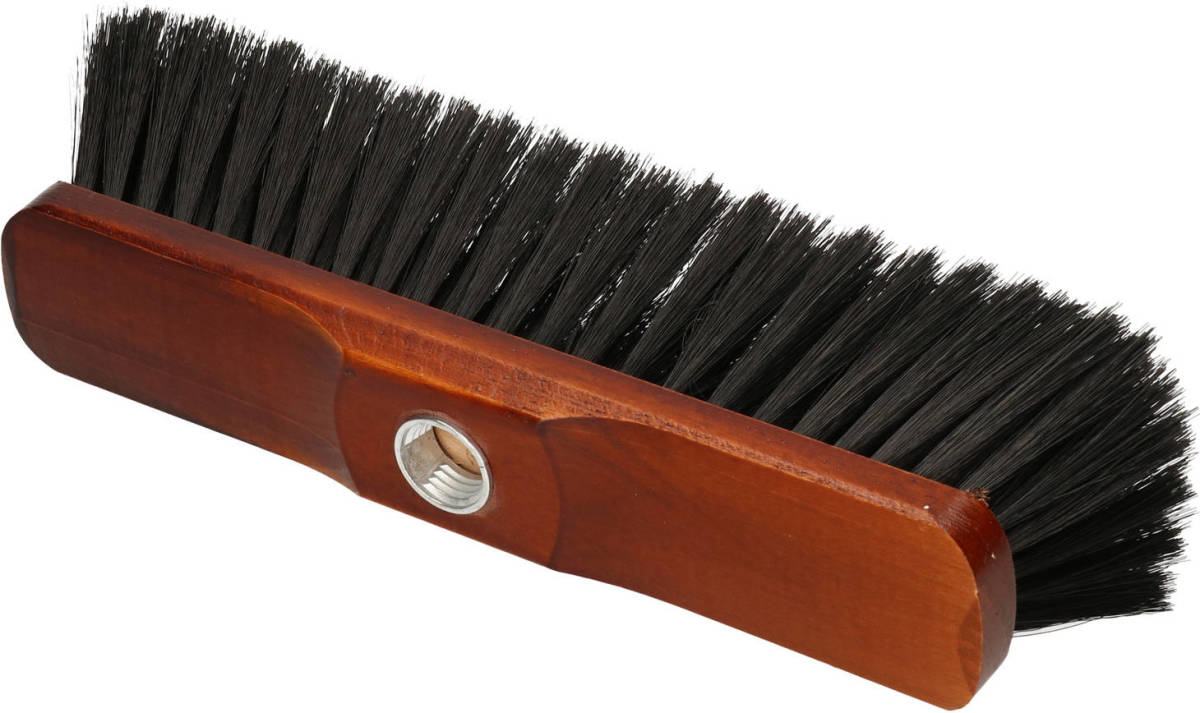 Shoppartners Houten Zachte Bezemkop Zwart/bruin Gelakt 28 Cm Voor Binnen - Bezem
