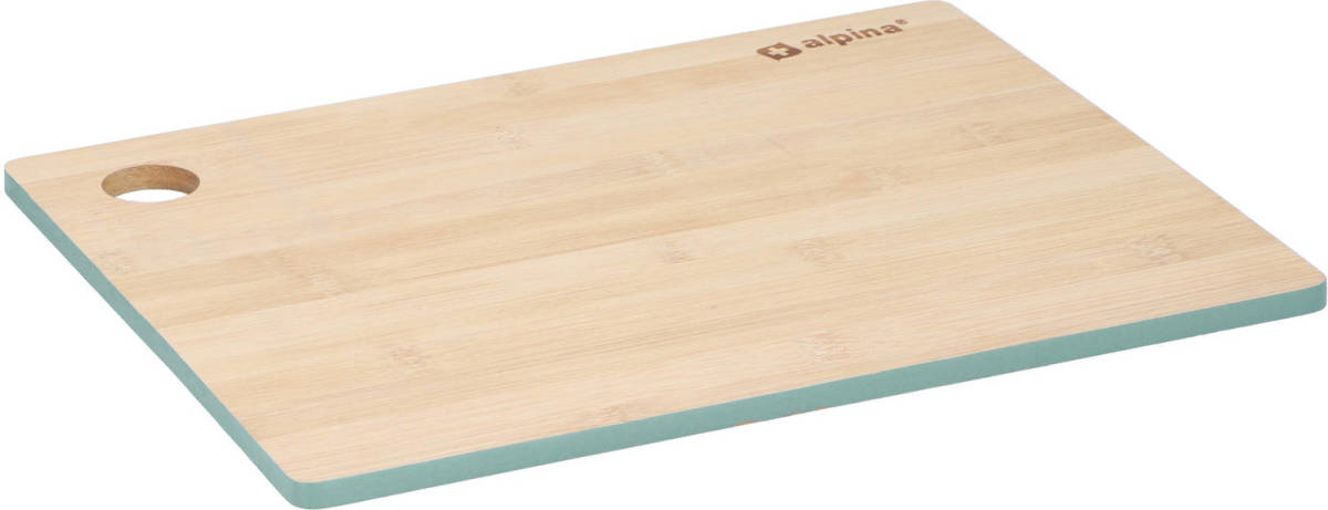 Alpina Set Van 1x Stuks Snijplanken Groene Rand 23 X 30 Cm Van Bamboe Hout - Snijplanken