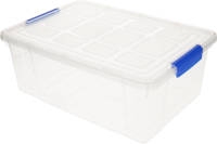 Forte Plastics 1x Stuks Opslag/opberg Bakken/kisten/manden Met Deksel 37 X 26 X 14 Cm Transparant - Opbergbox