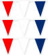 Bellatio Decorations 3x Frankrijk Stoffen Vlaggenlijnen/slingers 10 Meter Van Katoen - Vlaggenlijnen