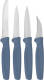 Excellent Houseware 8-delige Rvs Messenset Met Blauw Kunststof Handvat - Messenblokken