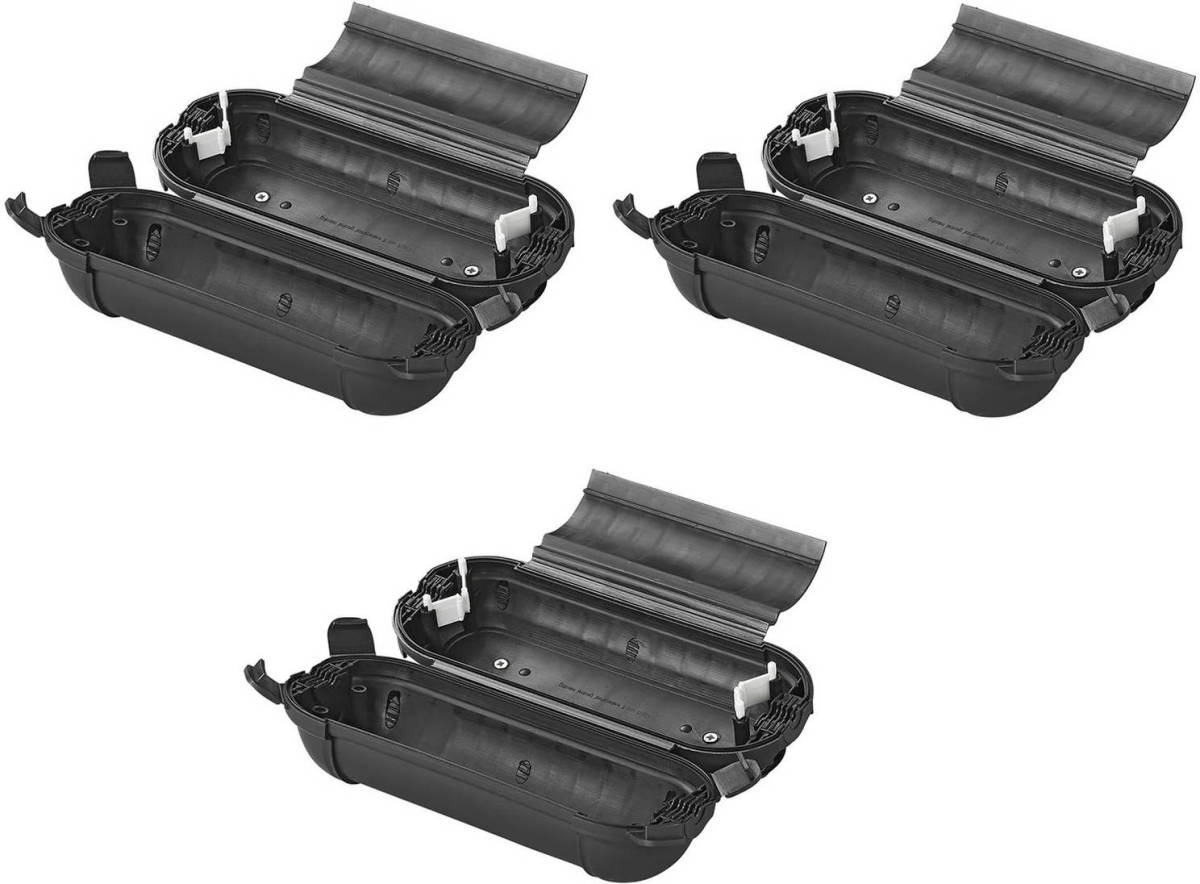 Pro Plus 3x Stekkersafes / Veiligheidsboxen Stekkerverbindingen Ip44 Kunststof Zwart 21 X 8 X 8,5 Cm - Stekkersafe
