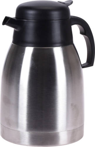 1x Koffie/thee Thermoskan Rvs 1500 Ml - Thermoskannen
