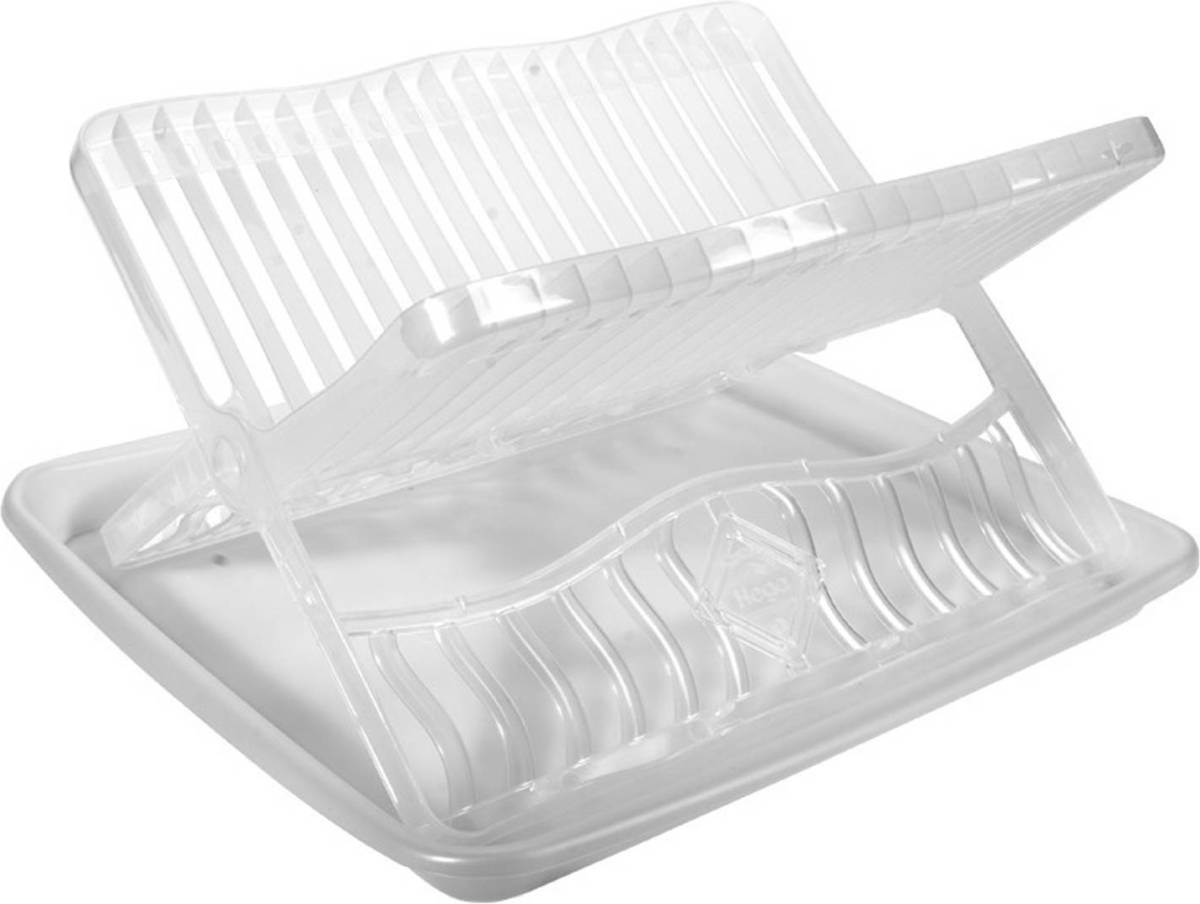 Hega Hogar Transparant Afdruiprek 2-laags Met Lekbak 39 X 35 X 18 Cm - Afdruiprekken