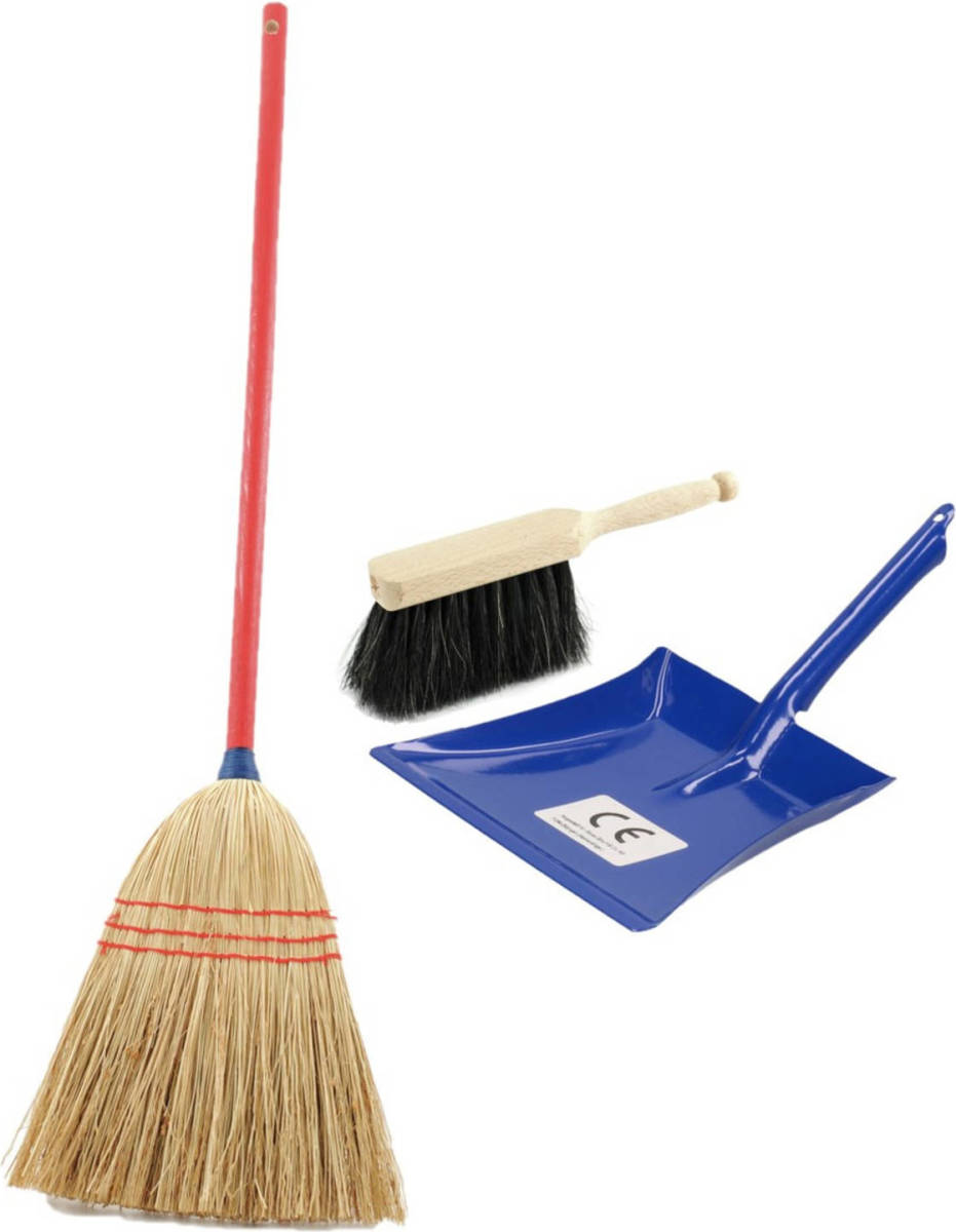 Shoppartners Kinder Schoonmaak Set 3-delig Blauw - Bezem