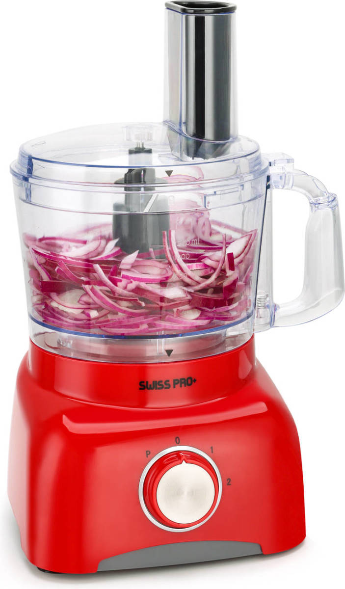 Swiss Pro+ 13-delige Keukenmachine 1,2l Rood