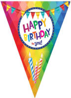 Bellatio Decorations 3x Stuks Happy Birthday Thema Vlaggetjes Slinger/vlaggenlijn Van 5 Meter - Vlaggenlijnen