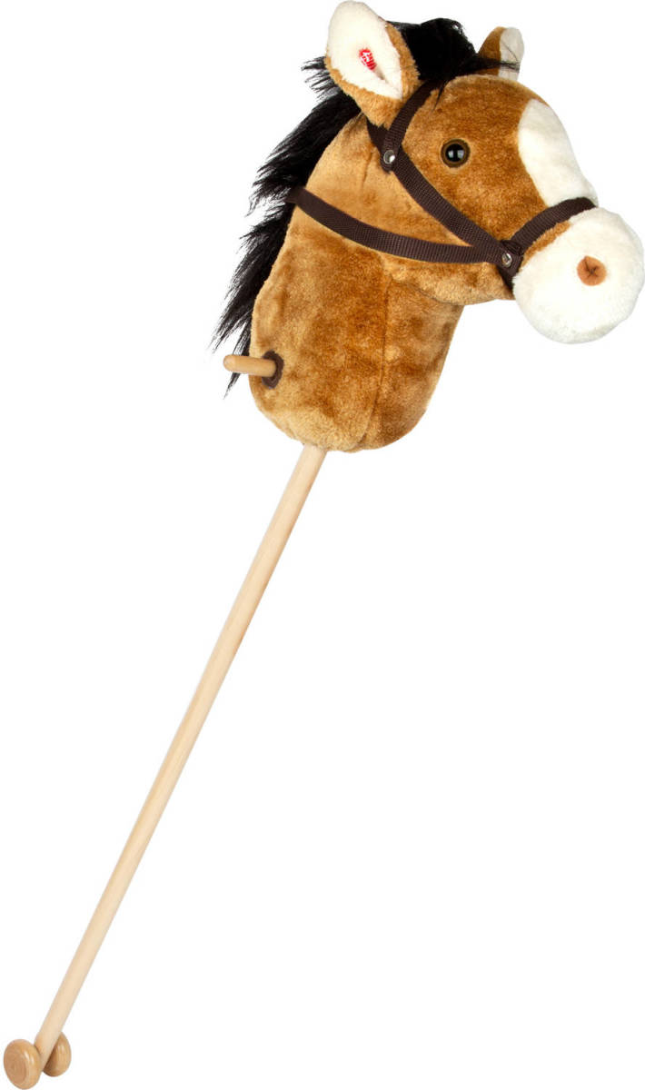 KT9 Houten Stokpaardje Lichtbruin Met Geluid 105 Cm - Hobbelfiguren
