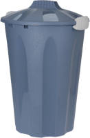 Shoppartners Kunststof Wasmand Met Deksel Rond Blauw 40 Liter - Wasmanden