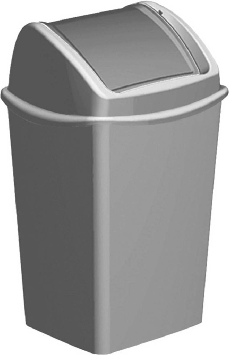 Hega Hogar Grijze Vuilnisbak/afvalbak Met Klepdeksel 9 Liter - Prullenbakken
