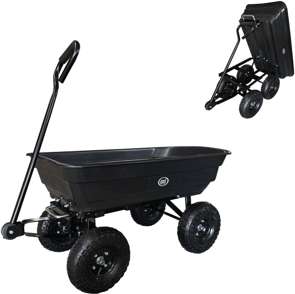 AXI Ag75 Tuin Transportwagen / Kiepwagen / Bolderwagen In Zwart - Metaal