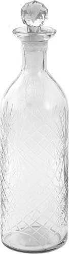 Clayre & Eef Karaf Ø 10*36 Cm Glas Waterkan Waterkaraf Transparant Waterkan Waterkaraf