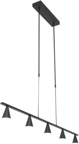 Steinhauer Hanglamp Vortex 5 Lichts L 120 Cm Zwart