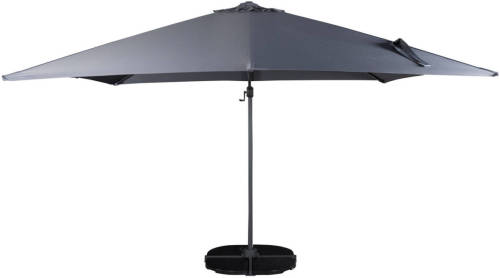 Hioshop Leeds Parasol Grijszwart.