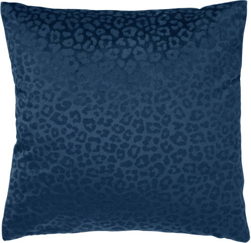 Dutch Decor Chessy - Sierkussen Met Dierenprint 45x45 Cm Insignia Blue - Blauw - Blauw