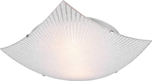 BES LED Led Plafondlamp - Plafondverlichting - Trion Elize - E27 Fitting - 2-lichts - Vierkant - Mat Chroom - Aluminium