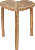 Clayre & Eef Bijzettafel Hart 39*34*40 Cm Bruin Hout Plantentafel Sidetable Bruin Plantentafel Sidetable
