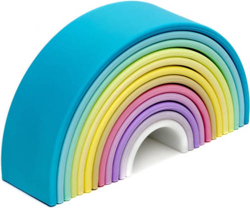 dëna 12-delige Speelgoedset Pastel Regenboog Siliconen