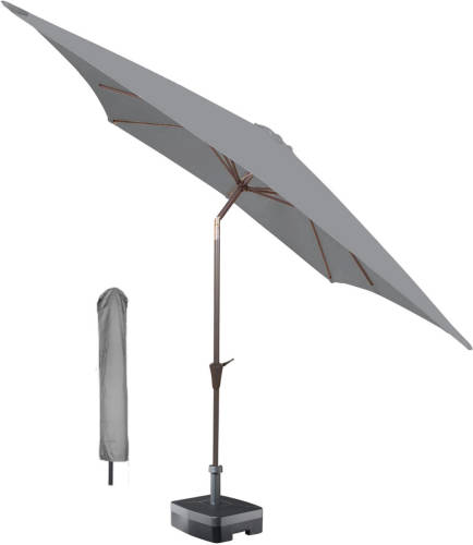 Kopu ® Vierkante Parasol Malaga 200x200 Cm Met Hoes - Light Grey