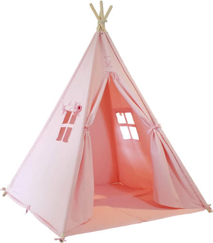 Sunny Alba Tipi Tent Voor Kinderen In Roze Wigwam Speeltent Met Ramen