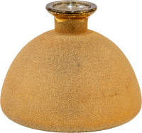 Clayre & Eef Vaas Ø 17*14 Cm Goudkleurig Glas Decoratie Vaas Decoratie Pot Goudkleurig Decoratie Vaas Decoratie Pot
