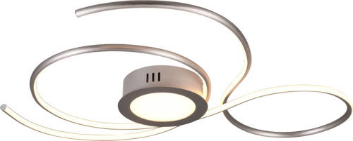 BES LED Led Plafondlamp - Plafondverlichting - Trion Jivino - 48w - Aanpasbare Kleur - Dimbaar - Rond - Mat Nikkel - Aluminium