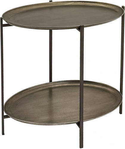 Clayre & Eef Bijzettafel 65*45*61 Cm Bruin Ijzer Side Table Tafeltje Bruin Side Table Tafeltje