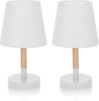 Aigostar 13as7 - Klassieke Bureaulamp - Leeslamp - Tafellamp - E14 Fitting - Voor Slaapkamer - Wit - 2 Stuks