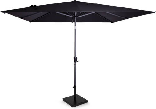 VONROC Premium Parasol Rosolina 280x280cm - Stokparasol Combi Set Incl. Parasolvoet - Zwart