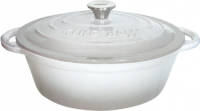 KINGHOFF 1613 - Gietijzeren Braadpan - Ovaal - 33cm - 6,2l - Rood - Emaille