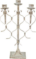 Clayre & Eef Kandelaar 28*12*42 Cm Wit Metaal Wit