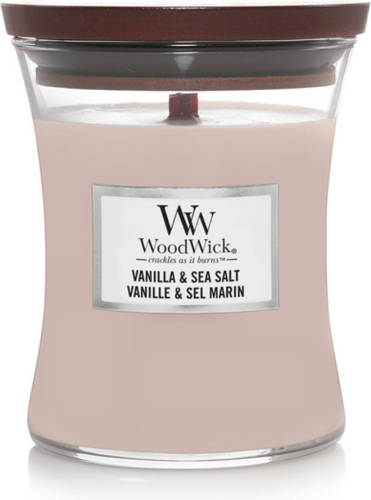Woodwick Kaars Medium Vanilla & Sea Salt - 11 Cm / ø 10 Cm