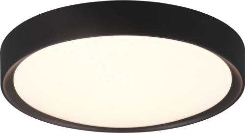 BES LED Led Plafondlamp - Badkamerlamp - Trion Clirno - 18w - Warm Wit 3000k - Spatwaterdicht Ip44 - Opbouw Rond - Mat Zwart