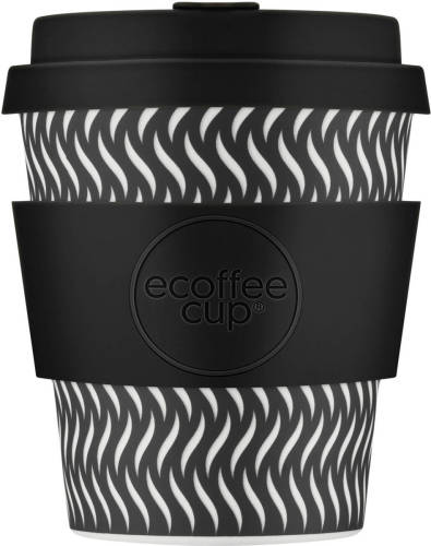 Ecoffee Cup Spin Foam Pla - Koffiebeker To Go 250 Ml - Zwart Siliconen