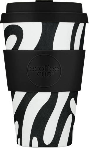 Ecoffee Cup Manasa's Run Pla - Koffiebeker To Go 400 Ml - Zwart Siliconen