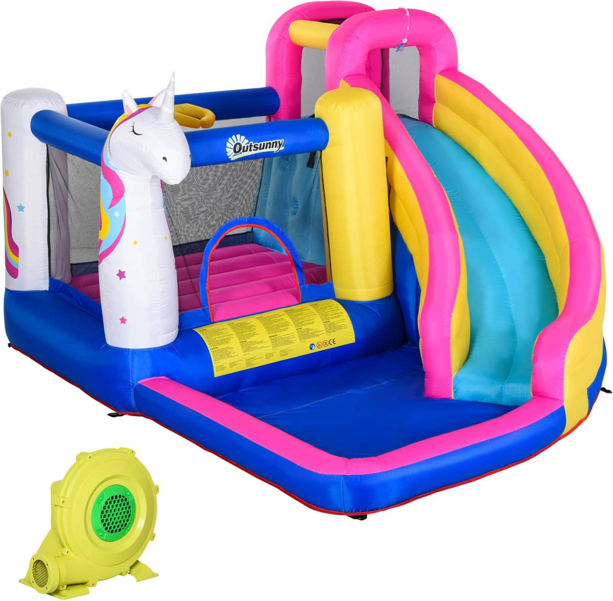 NiceGoodz Zwembad - Springkasteel - Springkussen - Waterpark - Glijbaan - 380l X 320b X 210h Cm