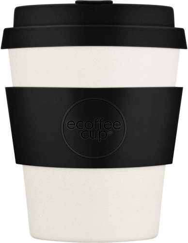 Ecoffee Cup Black Nature Pla - Koffiebeker To Go 250 Ml - Zwart Siliconen