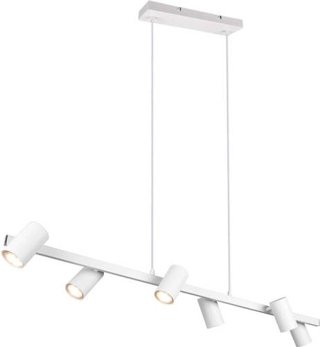 BES LED Led Hanglamp - Trion Milona - Gu10 Fitting - 6-lichts - Rond - Mat Wit - Aluminium