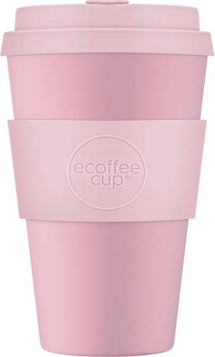 Ecoffee Cup Local Fluff Pla - Koffiebeker To Go 400 Ml - Roze Siliconen
