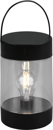 BES LED Led Tafellamp Op Batterijen - Trion Calano - Spatwaterdicht Ip44 - Rond - Mat Zwart - Aluminium