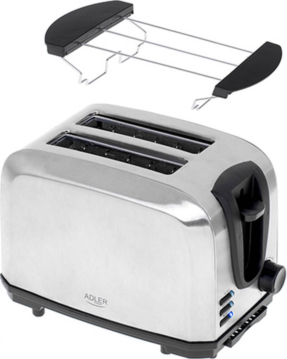Adler Ad3222 - Broodrooster - Toaster Met Broodjesrooster - 1000 Watt