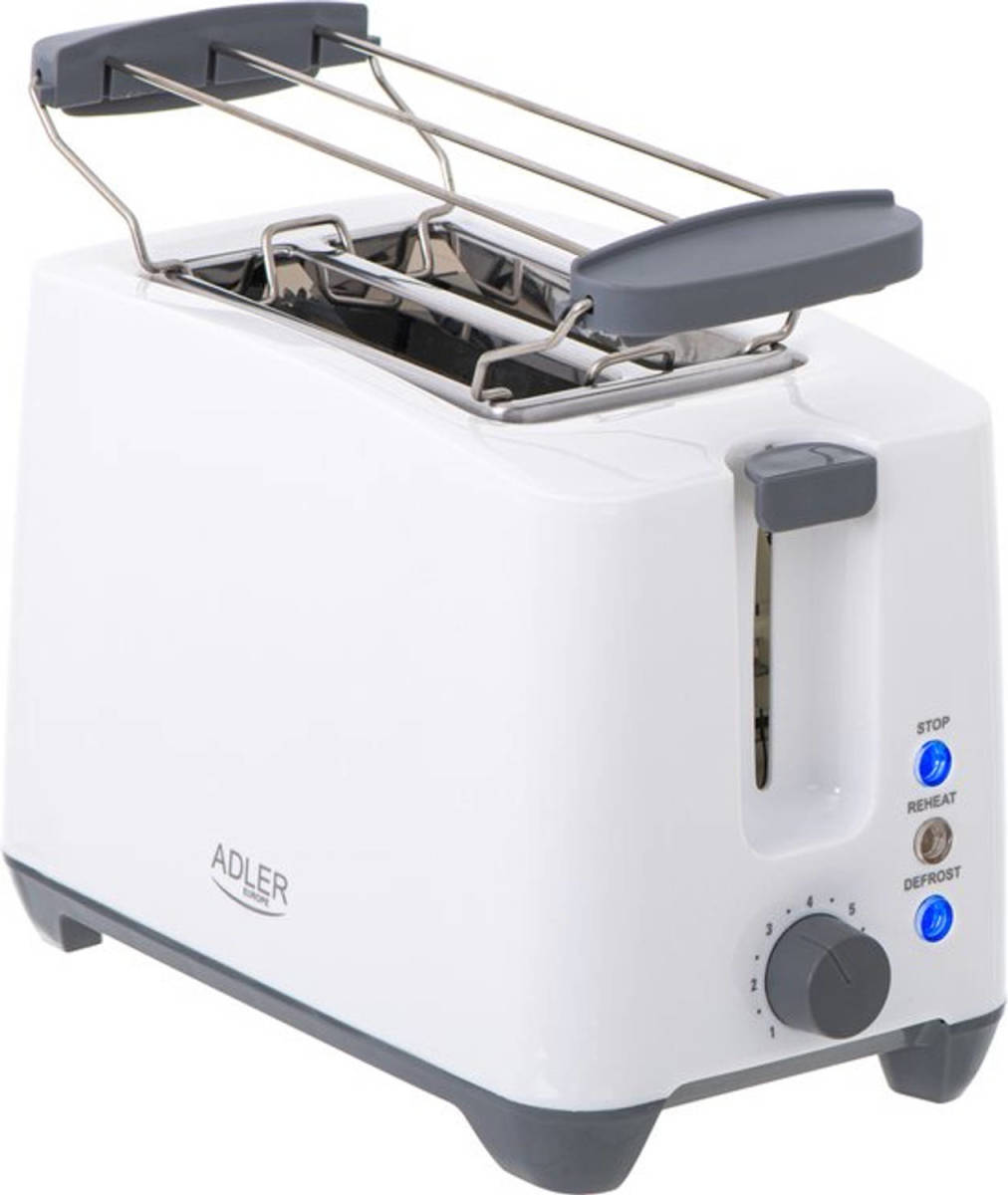 Adler Top Choice - Broodrooster voor 2 sneetjes - ontdooi en opwarm functie